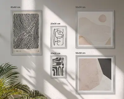 Tablou poliptic înrămat modele abstracte cu texturi de pământ în stil minimalist