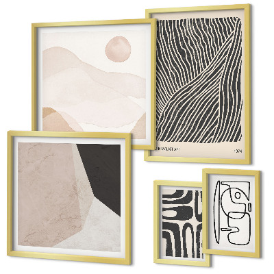 Polyptic înrămat Modele minimaliste de pământ abstracte