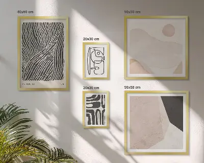 Tablou poliptic înrămat modele abstracte cu texturi de pământ în stil minimalist