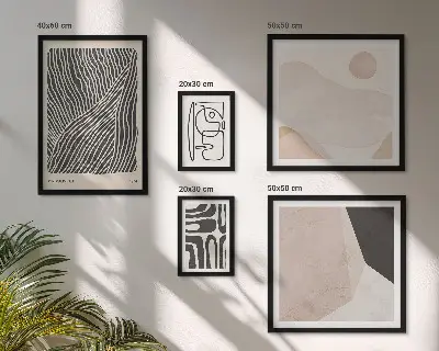 Tablou poliptic înrămat modele abstracte cu texturi de pământ în stil minimalist