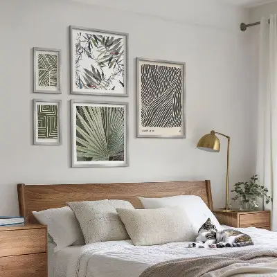 Set tablouri decorative de perete cu modele minimaliste de plante