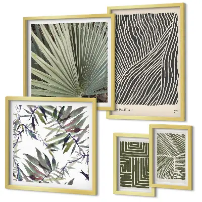 Set tablouri decorative de perete cu modele minimaliste de plante