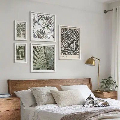 Set tablouri decorative de perete cu modele minimaliste de plante