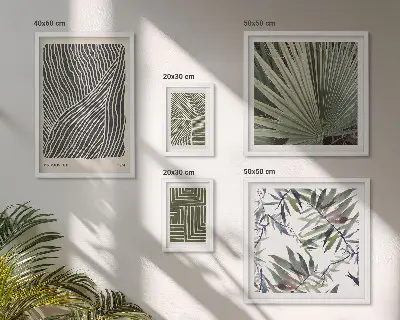 Set tablouri decorative de perete cu modele minimaliste de plante