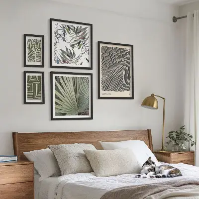 Set tablouri decorative de perete cu modele minimaliste de plante