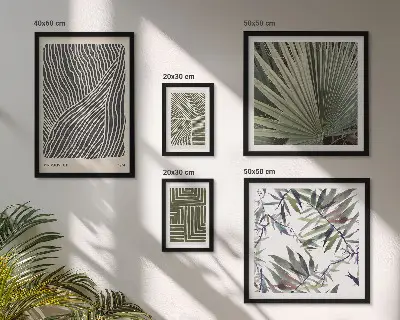 Set tablouri decorative de perete cu modele minimaliste de plante