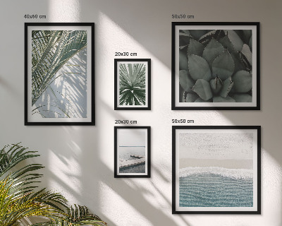 Polyptic înrămat Plante tropicale cu marea