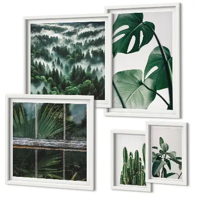 Set de tablouri decorative pentru perete inspirații botanice cu tematică tropicală