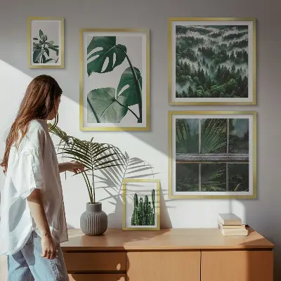 Set de tablouri decorative pentru perete inspirații botanice cu tematică tropicală