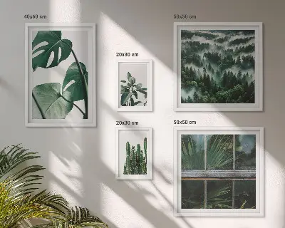 Set de tablouri decorative pentru perete inspirații botanice cu tematică tropicală
