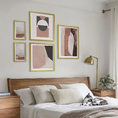 Compoziții abstracte ale pământului tablou poliptic înrămat