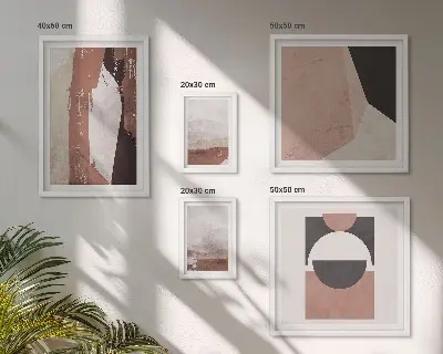 Compoziții abstracte ale pământului tablou poliptic înrămat