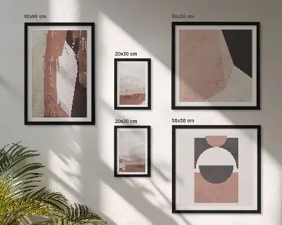 Compoziții abstracte ale pământului tablou poliptic înrămat