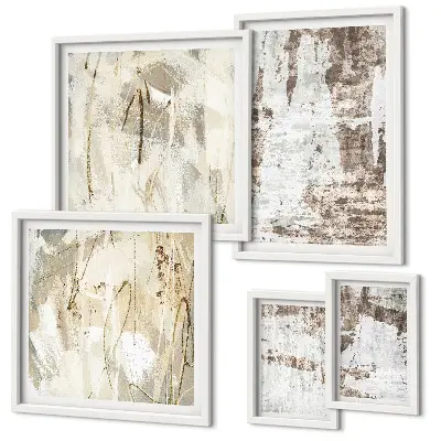 Set de tablouri decorative de perete cu compoziții abstracte neutre