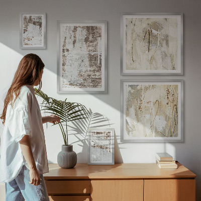 Decorațiune de perete set tablouri Compoziții neutre abstracte