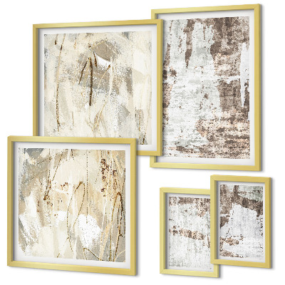 Decorațiune de perete set tablouri Compoziții neutre abstracte