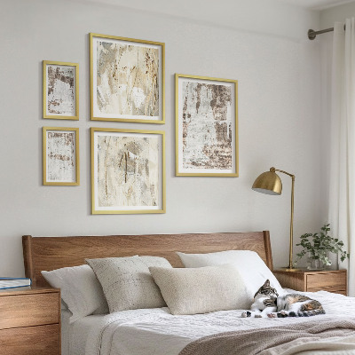 Decorațiune de perete set tablouri Compoziții neutre abstracte