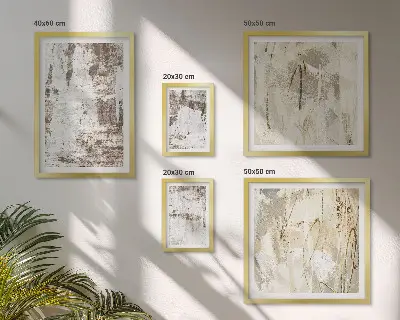 Set de tablouri decorative de perete cu compoziții abstracte neutre
