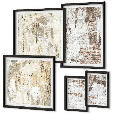 Decorațiune de perete set tablouri Compoziții neutre abstracte