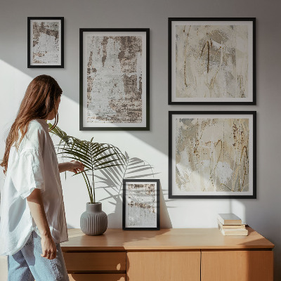 Decorațiune de perete set tablouri Compoziții neutre abstracte