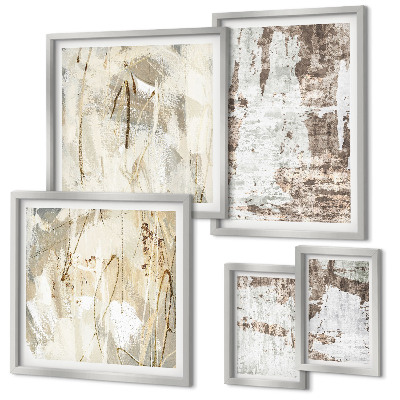 Decorațiune de perete set tablouri Compoziții neutre abstracte
