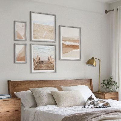 Decorațiune de perete set tablouri Plaje și munți minimalisti