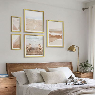 Decorațiune de perete set tablouri Plaje și munți minimalisti