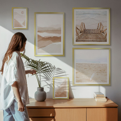 Decorațiune de perete set tablouri Plaje și munți minimalisti