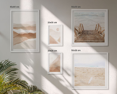 Decorațiune de perete set tablouri Plaje și munți minimalisti