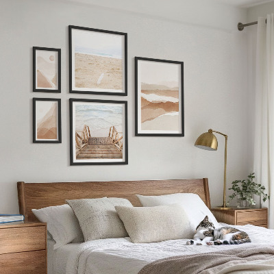 Decorațiune de perete set tablouri Plaje și munți minimalisti