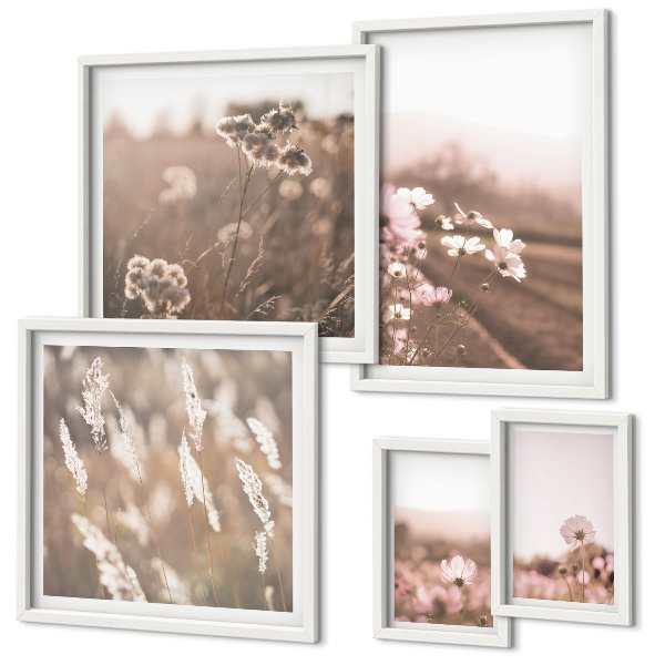 Polyptic înrămat Motive florale de natură delicată