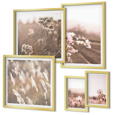 Polyptic înrămat Motive florale de natură delicată