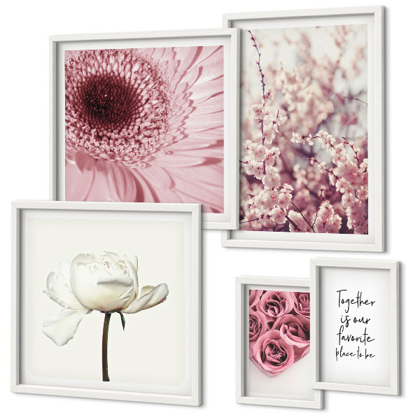 Decorațiune de perete set tablouri Accente florale romantice