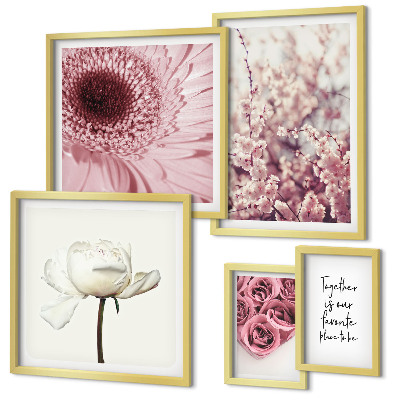 Decorațiune de perete set tablouri Accente florale romantice