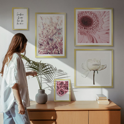 Decorațiune de perete set tablouri Accente florale romantice