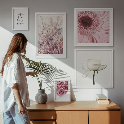 Decorațiune de perete set tablouri Accente florale romantice