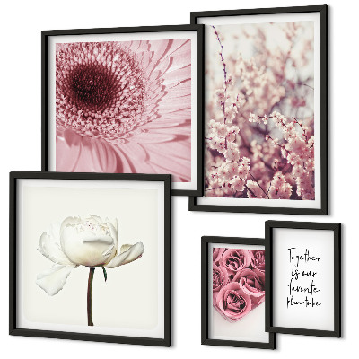 Decorațiune de perete set tablouri Accente florale romantice