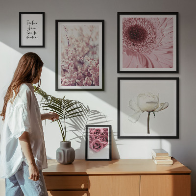 Decorațiune de perete set tablouri Accente florale romantice