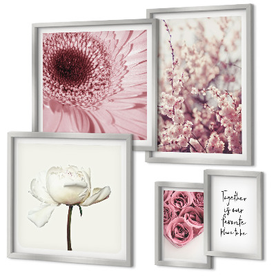 Decorațiune de perete set tablouri Accente florale romantice