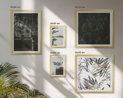 Decorațiune de perete set tablouri Motive vegetale de oază verde