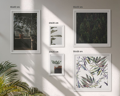 Decorațiune de perete set tablouri Motive vegetale de oază verde