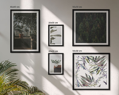 Decorațiune de perete set tablouri Motive vegetale de oază verde