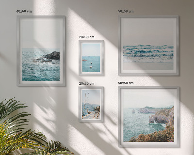 Decorațiune de perete set tablouri Vederi liniștite la mare, plaje, stânci