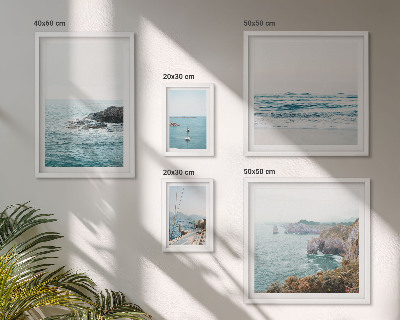 Decorațiune de perete set tablouri Vederi liniștite la mare, plaje, stânci