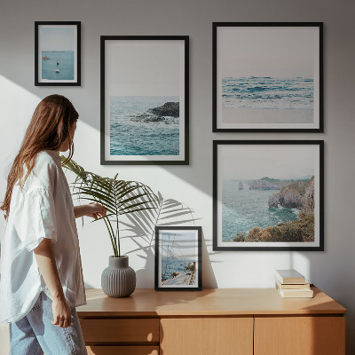 Decorațiune de perete set tablouri Vederi liniștite la mare, plaje, stânci