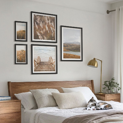 Polyptic înrămat Peisaje naturale ale câmpului lacului