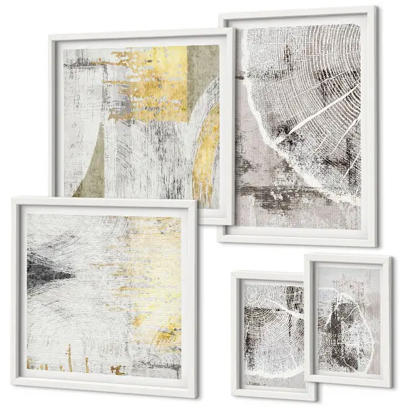 Set de tablouri decorative pentru perete cu modele abstracte neutre