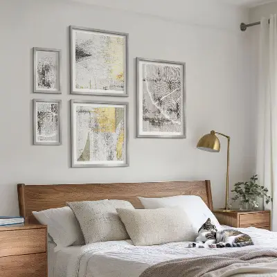 Set de tablouri decorative pentru perete cu modele abstracte neutre
