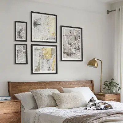Set de tablouri decorative pentru perete cu modele abstracte neutre