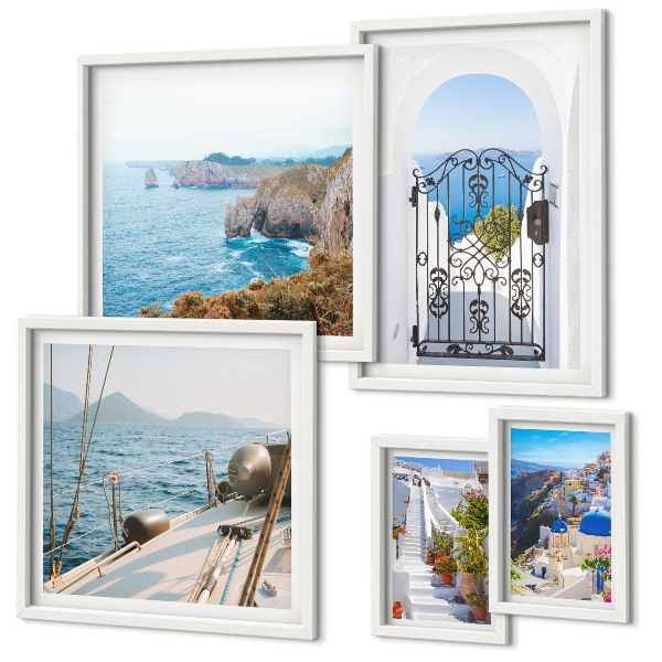 Polyptic înrămat Peisaje din Grecia, arhitectura maritimă